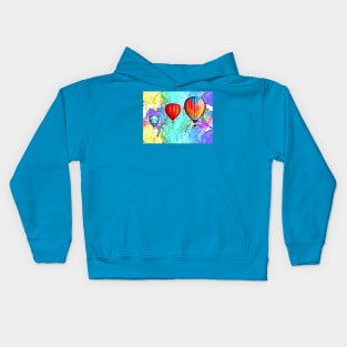 Cartoon Hot Air Ballons Kids Hoodie